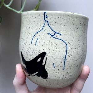 Orca Lady Ceramic mug or planter; Sowhere Project